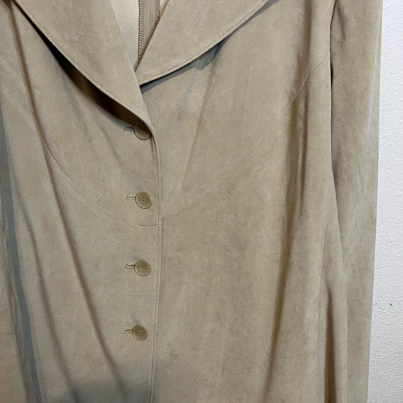 Cato Beige/Taupe Women's Blazer. Suade feel.  Size 28W - Picture 5 of 6
